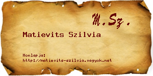 Matievits Szilvia névjegykártya